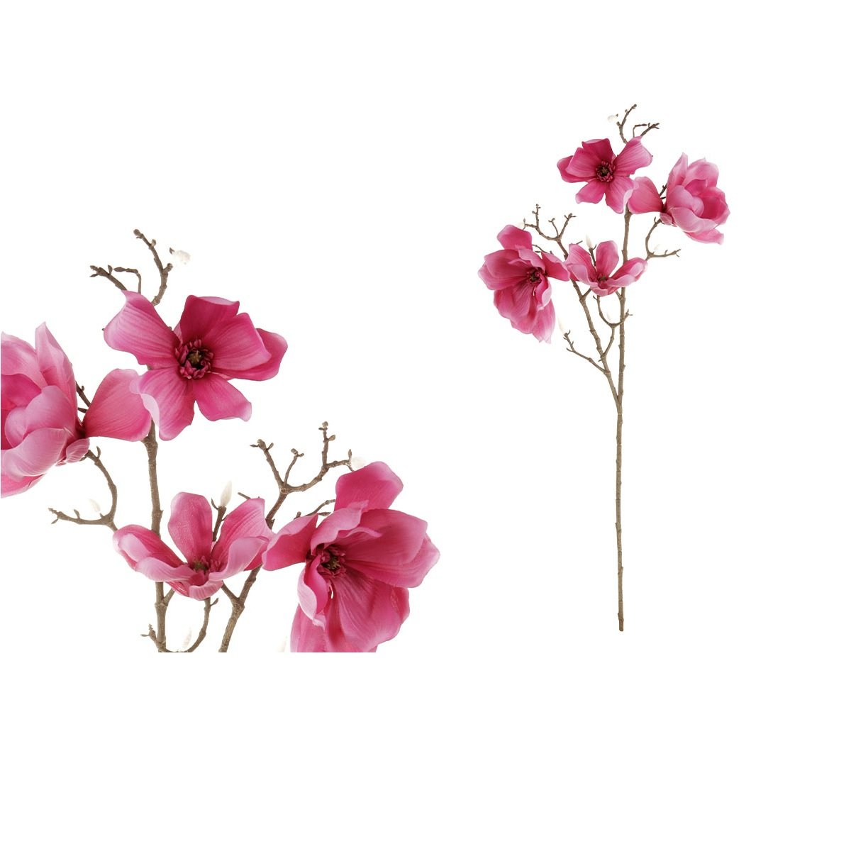 Dekoratívna kvetina - Magnólia 4 kvety farba tmavo ružová