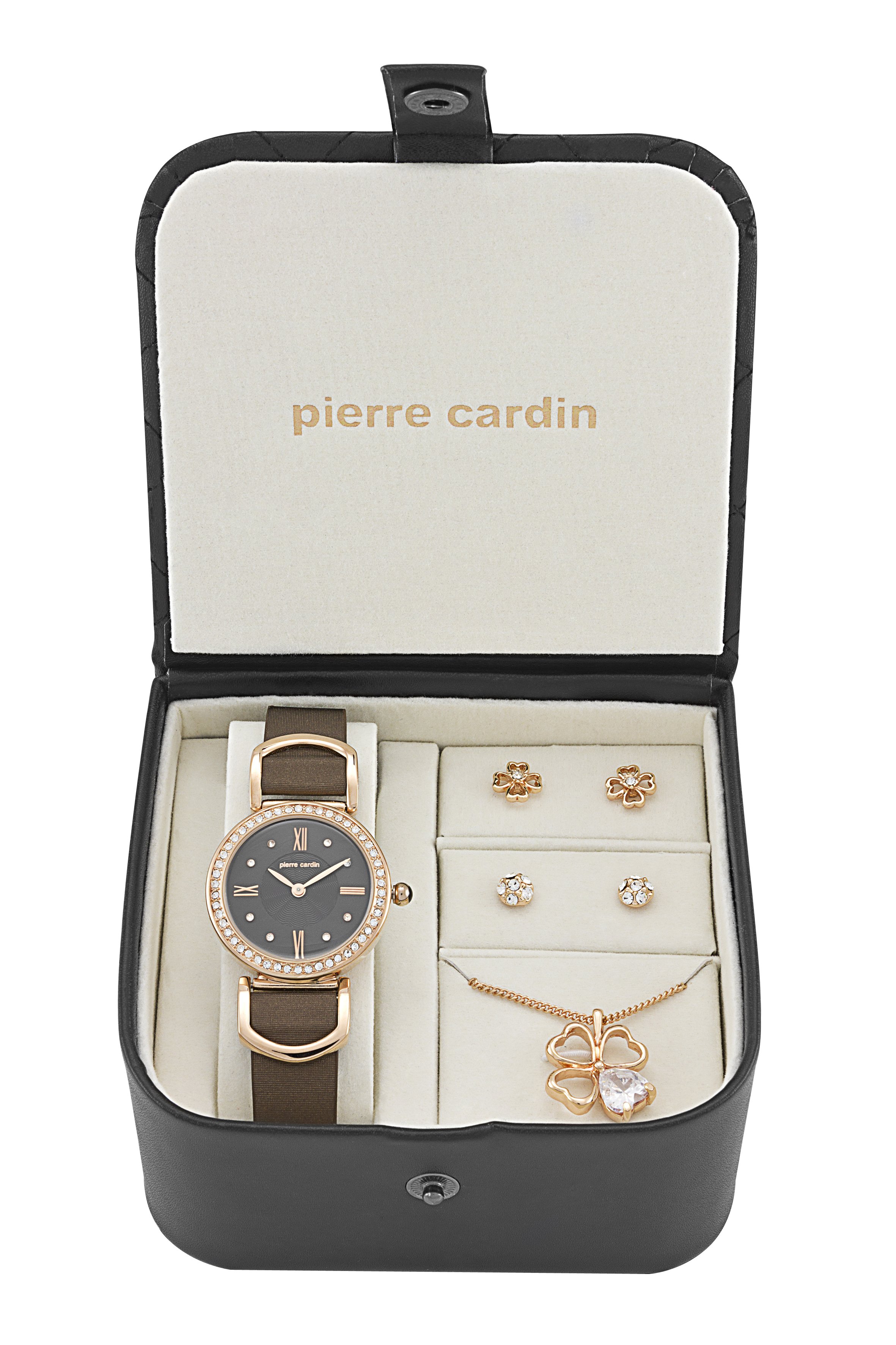 Pierre Cardin dámska sada - hodinky, retiazka 2 sady náušníc