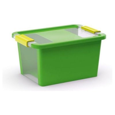 Úložný Bi box S, 11 litrov priehľadná / zelená farba