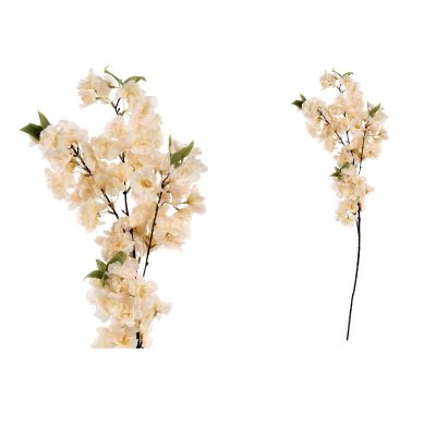 Dekoračné umelá kvetina - Čerešňové kvety farba smotanovo-marhužová
