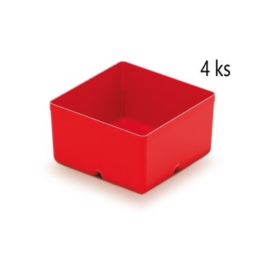 Sada 4 plastových boxov na náradie UNITE BOX 110x110x112 červené