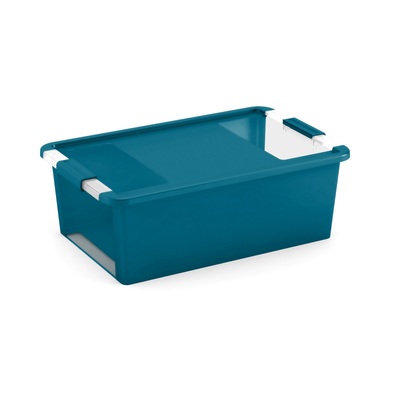 Úložný Bi box M, plastový 26 litrov priehľadný / modrý