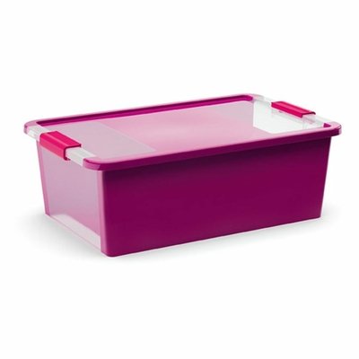 Úložný Bi box M, plastový 26 litrov priehľadný / fialový