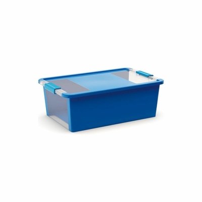 Úložný Bi box M, plastový 26 litrov priehľadný / modrý