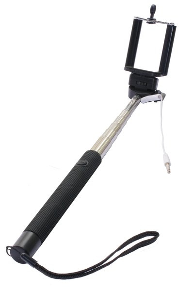 Teleskopická tyč na Selfie, spúšt v rukoväti - čierna