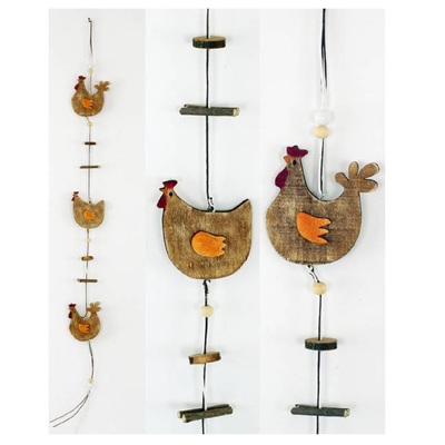 Girlanda so sliepočkami - drevená dekorácia