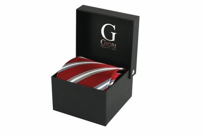 Luxusná kravata Giora Milano (červeno-sivá)