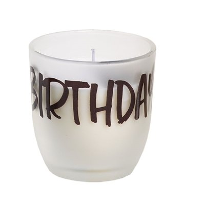 Sviečka v skle s nápisom - BIRTHDAY