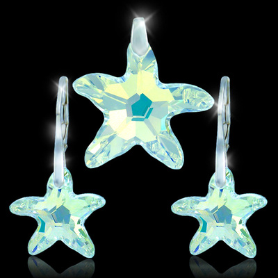 Súprava Hvezda Crystal AB.Made with Swarovski crystals