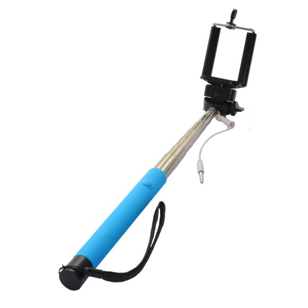 Teleskopická tyč na Selfie, spúšt v rukoväti - modrá