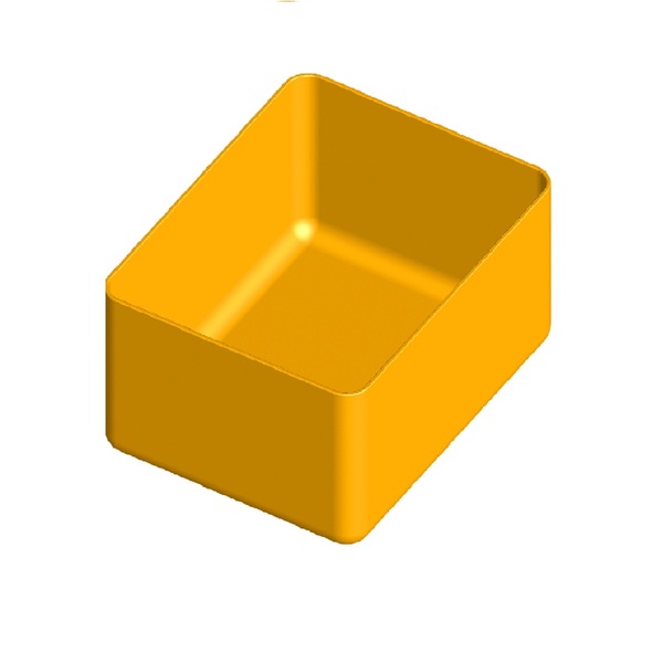 Box do zásuviek a organizérov, 117x90x64mm, žltý