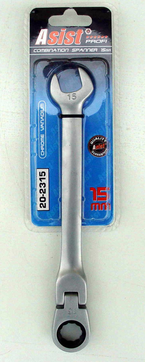 Kombinovaný kľúč očko-račňami, 15mm
