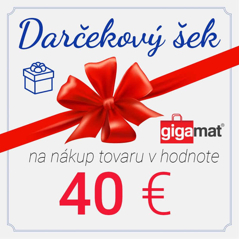 Dárčekový šek GIGAMAT na nákup tovaru v hodnote 40 €